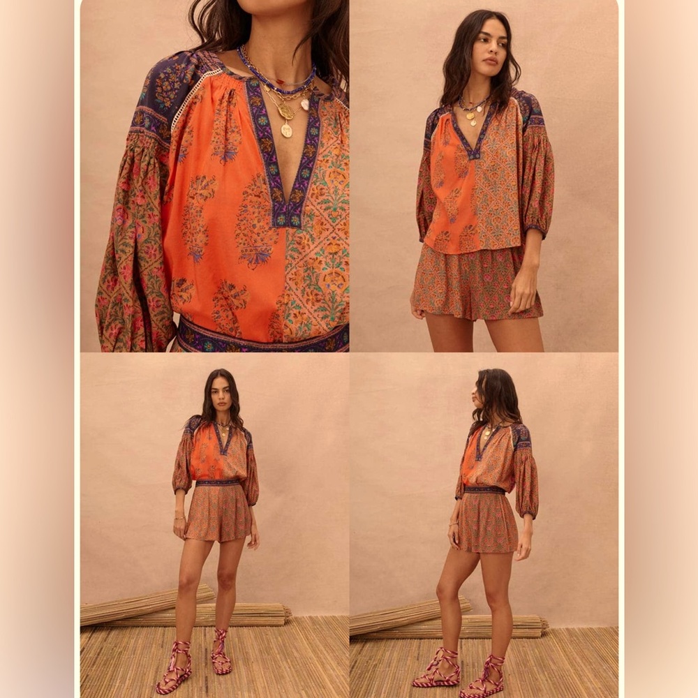 Boteh “Calla” smock blouse & matching short